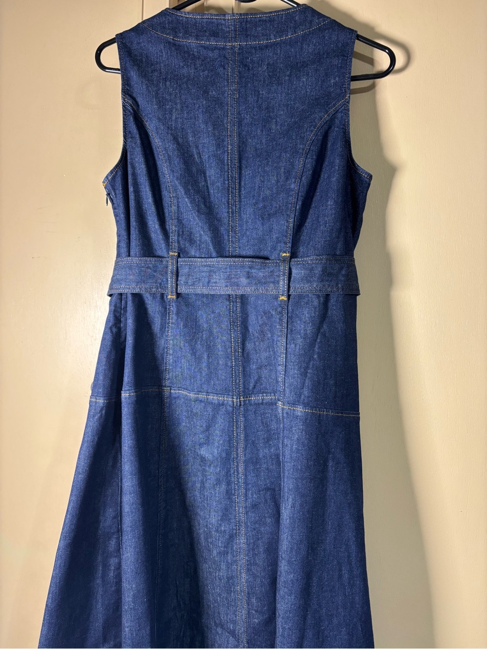 Boden Sleeveless Denim Belted Maxi Dress - Indigo - Picture 6 of 7